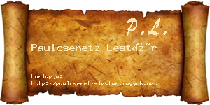 Paulcsenetz Lestár névjegykártya